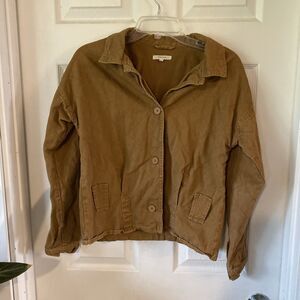 Maurices Denim Jacket Size S Brown Quilted Button Up Long Sleeve Small